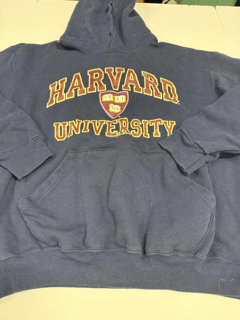 Harvard University US Apparel Corp Mens Vintage Hoodie Blue Made In USA Size L